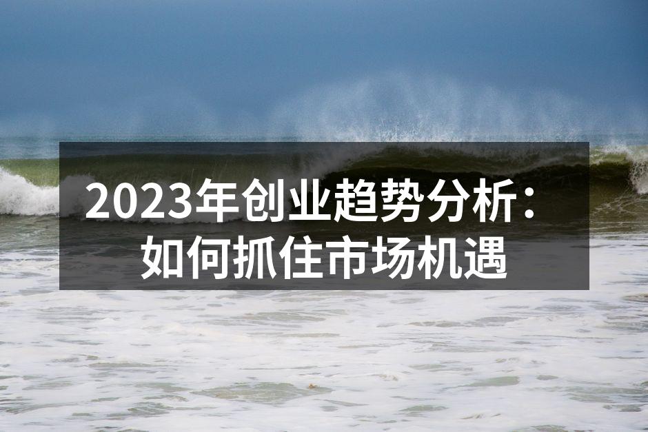 2023年创业趋势分析：如何抓住市场机遇